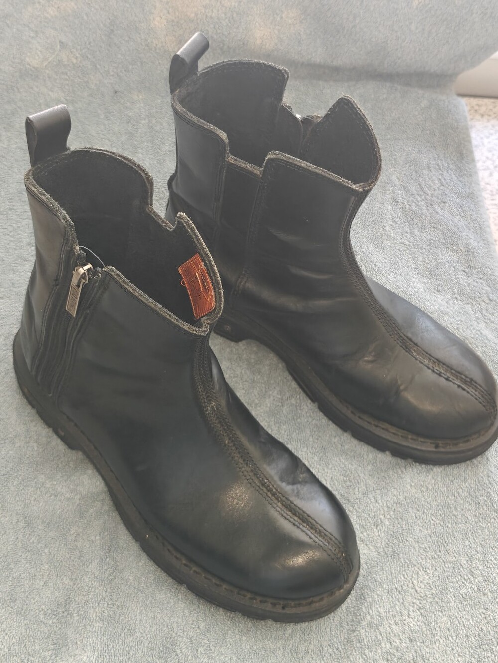 Harley Davidson Womens Boots Side Zip 8.5 US Black Waterproof Leather